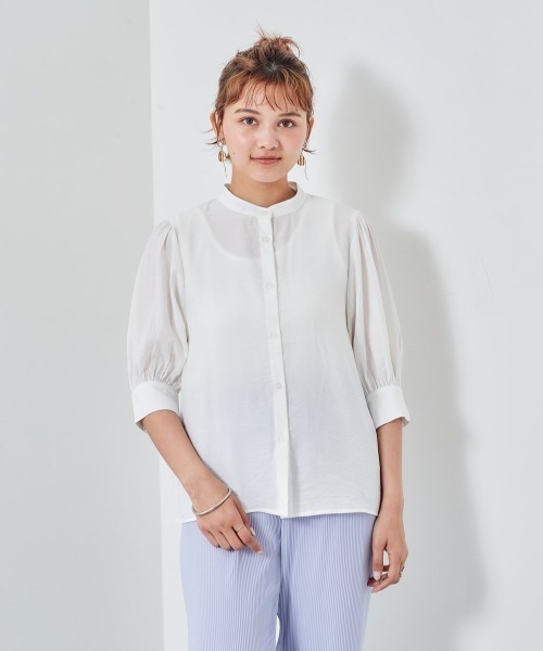 cepo（セポ）の「レース付け襟　パフブラウス　※２ＷＡＹ（シャツ/ブラウス・レディース・ブラック/ベージュ/オフホワイト・M）」の7枚目の写真