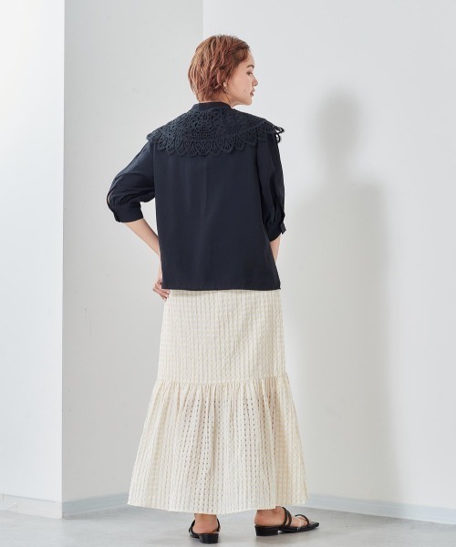 cepo（セポ）の「レース付け襟　パフブラウス　※２ＷＡＹ（シャツ/ブラウス・レディース・ブラック/ベージュ/オフホワイト・M）」の11枚目の写真