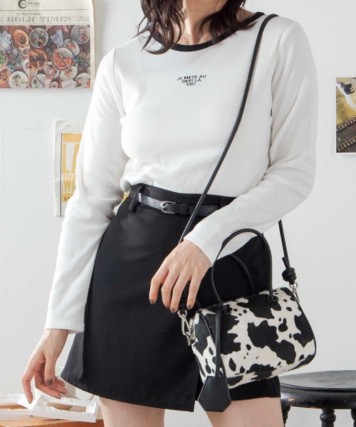 WEGO（ウィゴー）の「WEGO/ハラコミニボストンショルダー（ショルダーバッグ・レディース・ブラック/ブラウン・FREE）」の22枚目の写真