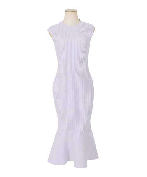 Julia Boutique（ジュリアブティック）の「スリーブレスマーメイドニットロングワンピース/21533（ワンピース・レディース・ブラック/ベージュ/ブラウン/ボルドー/ラベンダー/アイボリー/ピンク・LONG）」の5枚目の写真