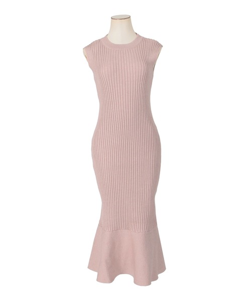Julia Boutique（ジュリアブティック）の「スリーブレスマーメイドニットロングワンピース/21533（ワンピース・レディース・ブラック/ベージュ/ブラウン/ボルドー/ラベンダー/アイボリー/ピンク・LONG）」の6枚目の写真