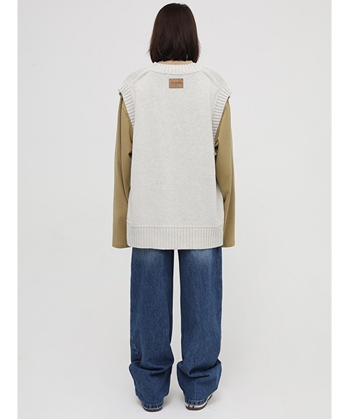 MASONPRINCE（メイソンプリンス）の「【MASONPRINCE】Oversized 5 color cotton knit vest BM2206（ニット/セーター・メンズ・ダークグレー/グレー/アイボリー/カーキ/ライトブルー・L/M/S）」の21枚目の写真