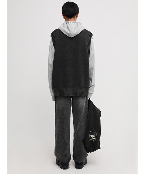 MASONPRINCE（メイソンプリンス）の「【MASONPRINCE】Oversized 5 color cotton knit vest BM2206（ニット/セーター・メンズ・ダークグレー/グレー/アイボリー/カーキ/ライトブルー・L/M/S）」の10枚目の写真