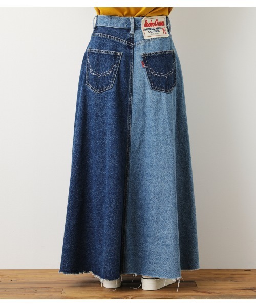 RODEO CROWNS WIDE BOWL（ロデオクラウンズワイドボウル）の「タックデニムマキシスカート（デニムスカート・レディース・ブルー系その他・X-SMALL/MEDIUM/SMALL）」の7枚目の写真