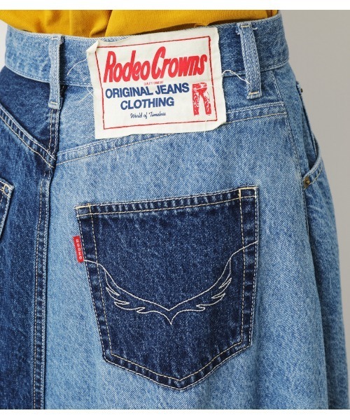 RODEO CROWNS WIDE BOWL（ロデオクラウンズワイドボウル）の「タックデニムマキシスカート（デニムスカート・レディース・ブルー系その他・X-SMALL/MEDIUM/SMALL）」の10枚目の写真