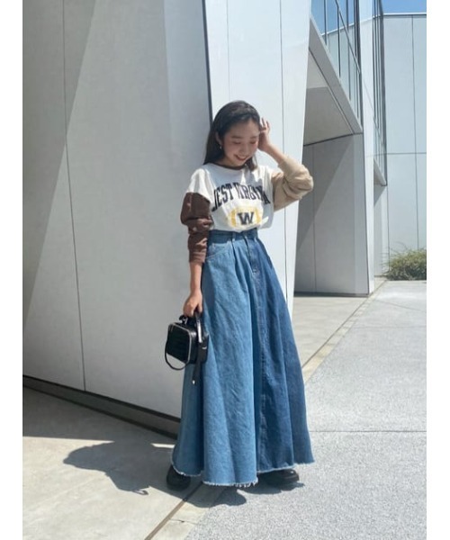 RODEO CROWNS WIDE BOWL（ロデオクラウンズワイドボウル）の「タックデニムマキシスカート（デニムスカート・レディース・ブルー系その他・X-SMALL/MEDIUM/SMALL）」の16枚目の写真