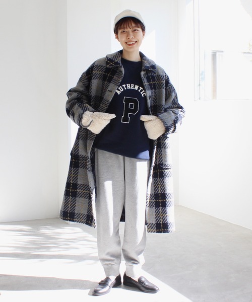 PAR ICI（パーリッシィ）の「ロービングチェック ロングコート（ステン  