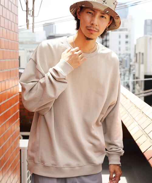 ８(eight)（エイト）の「引き揃えクルーネックスウェット（スウェット・メンズ・チャコールグレー/ブラック/ネイビー/オフホワイト/グリーン/ヘザーグレー/ブラック系その他/グレー系その他/グレイッシュベージュ/ホワイト系その他2/ブルー・MEDIUM/LARGE）」の9枚目の写真