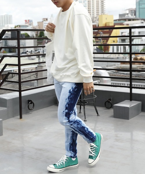 ８(eight)（エイト）の「引き揃えクルーネックスウェット（スウェット・メンズ・チャコールグレー/ブラック/ネイビー/オフホワイト/グリーン/ヘザーグレー/ブラック系その他/グレー系その他/グレイッシュベージュ/ホワイト系その他2/ブルー・MEDIUM/LARGE）」の18枚目の写真