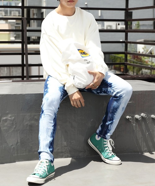 ８(eight)（エイト）の「引き揃えクルーネックスウェット（スウェット・メンズ・チャコールグレー/ブラック/ネイビー/オフホワイト/グリーン/ヘザーグレー/ブラック系その他/グレー系その他/グレイッシュベージュ/ホワイト系その他2/ブルー・MEDIUM/LARGE）」の22枚目の写真