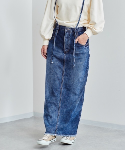 セール】サスペンダータイトデニムスカート（デニムスカート）｜cepo