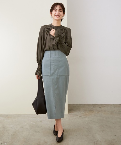 ROPE'（ロペ）の「カッセンサテンピンタックスリーブブラウス（シャツ/ブラウス・レディース・ホワイト/ブラウン系その他/ダークパープル・38）」の18枚目の写真