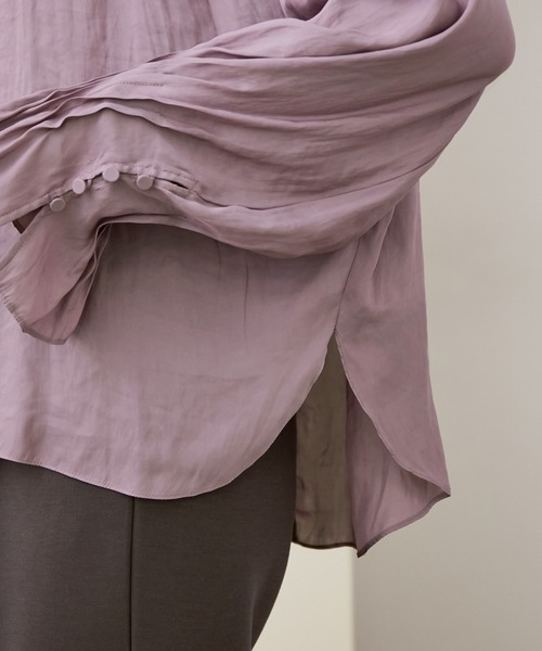ROPE'（ロペ）の「カッセンサテンピンタックスリーブブラウス（シャツ/ブラウス・レディース・ホワイト/ブラウン系その他/ダークパープル・38）」の19枚目の写真