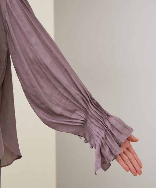 ROPE'（ロペ）の「カッセンサテンピンタックスリーブブラウス（シャツ/ブラウス・レディース・ホワイト/ブラウン系その他/ダークパープル・38）」の22枚目の写真