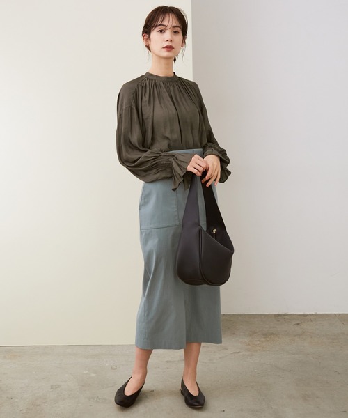 ROPE'（ロペ）の「カッセンサテンピンタックスリーブブラウス（シャツ/ブラウス・レディース・ホワイト/ブラウン系その他/ダークパープル・38）」の20枚目の写真