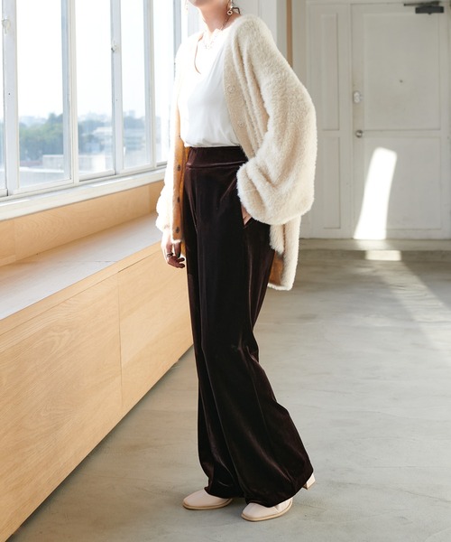 DISCOAT（ディスコート）の「シャギーカーディガン（カーディガン/ボレロ・レディース・パープル/グリーン/アイボリー/モカ/イエロー・FREE）」の8枚目の写真