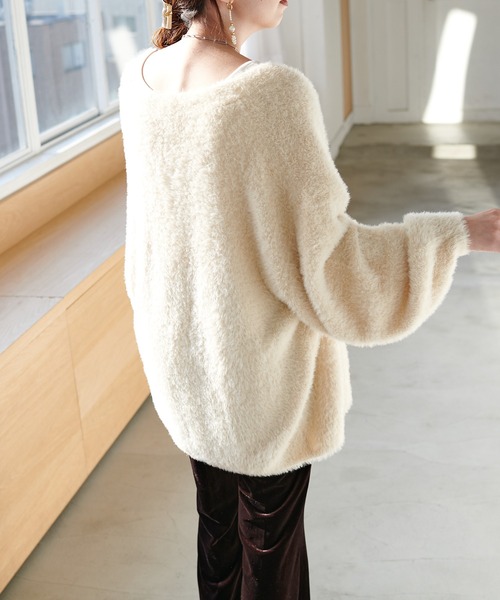 DISCOAT（ディスコート）の「シャギーカーディガン（カーディガン/ボレロ・レディース・パープル/グリーン/アイボリー/モカ/イエロー・FREE）」の12枚目の写真