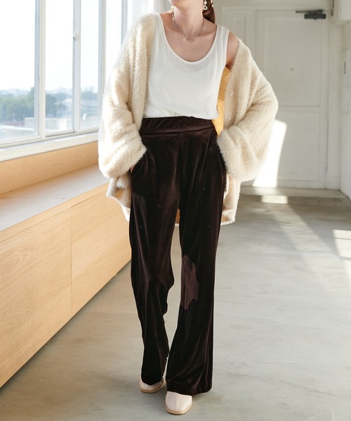 DISCOAT（ディスコート）の「シャギーカーディガン（カーディガン/ボレロ・レディース・パープル/グリーン/アイボリー/モカ/イエロー・FREE）」の6枚目の写真