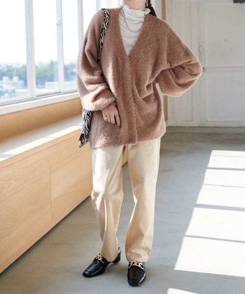 DISCOAT（ディスコート）の「シャギーカーディガン（カーディガン/ボレロ・レディース・パープル/グリーン/アイボリー/モカ/イエロー・FREE）」の14枚目の写真