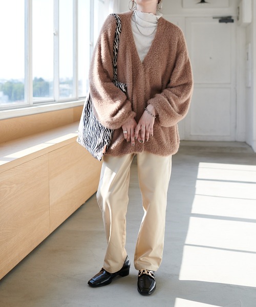 DISCOAT（ディスコート）の「シャギーカーディガン（カーディガン/ボレロ・レディース・パープル/グリーン/アイボリー/モカ/イエロー・FREE）」の13枚目の写真