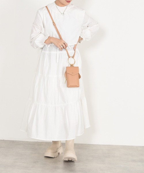 w closet(ダブルクローゼット)の「【新色追加】ティアードワンピース(ワンピース・レディース・チャコールグレー/ブラック/カーキ/オレンジ/グリーン系その他/モカ/オフホワイト/グリーン/ライトグリーン・FREE)」の1枚目の写真