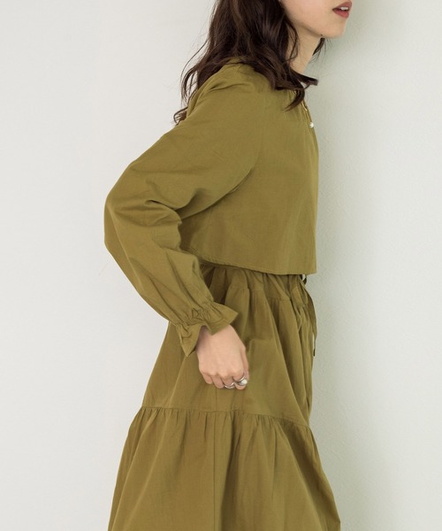 w closet(ダブルクローゼット)の「【新色追加】ティアードワンピース(ワンピース・レディース・チャコールグレー/ブラック/カーキ/オレンジ/グリーン系その他/モカ/オフホワイト/グリーン/ライトグリーン・FREE)」の20枚目の写真