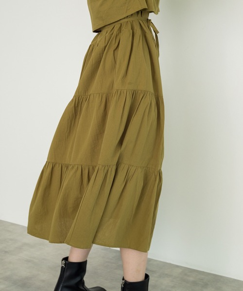 w closet(ダブルクローゼット)の「【新色追加】ティアードワンピース(ワンピース・レディース・チャコールグレー/ブラック/カーキ/オレンジ/グリーン系その他/モカ/オフホワイト/グリーン/ライトグリーン・FREE)」の22枚目の写真