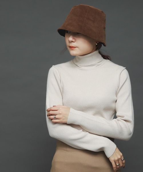 SENSE OF PLACE by URBAN RESEARCH(センスオブプレイスバイアーバンリサーチ)の「ストレッチリブタートルネックセーター(ニット/セーター・レディース・ブラック/ブラウン/ピンク/アイボリー・ONE)」の2枚目の写真