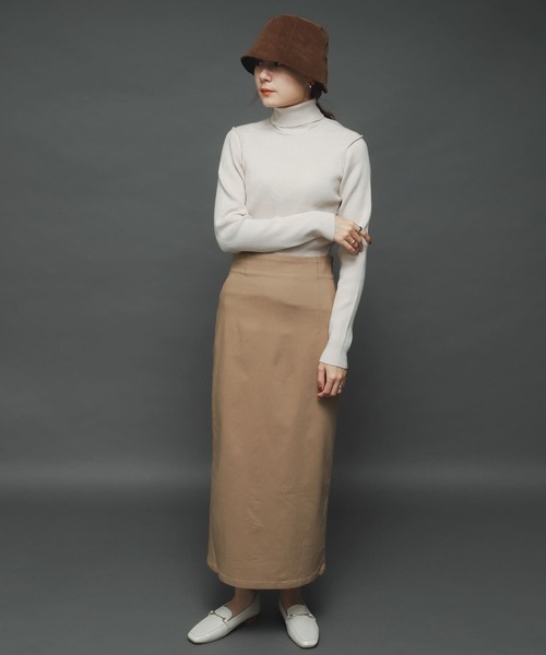 SENSE OF PLACE by URBAN RESEARCH(センスオブプレイスバイアーバンリサーチ)の「ストレッチリブタートルネックセーター(ニット/セーター・レディース・ブラック/ブラウン/ピンク/アイボリー・ONE)」の5枚目の写真