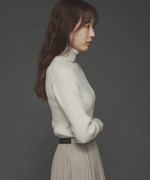 SENSE OF PLACE by URBAN RESEARCH(センスオブプレイスバイアーバンリサーチ)の「ストレッチリブタートルネックセーター(ニット/セーター・レディース・ブラック/ブラウン/ピンク/アイボリー・ONE)」の9枚目の写真