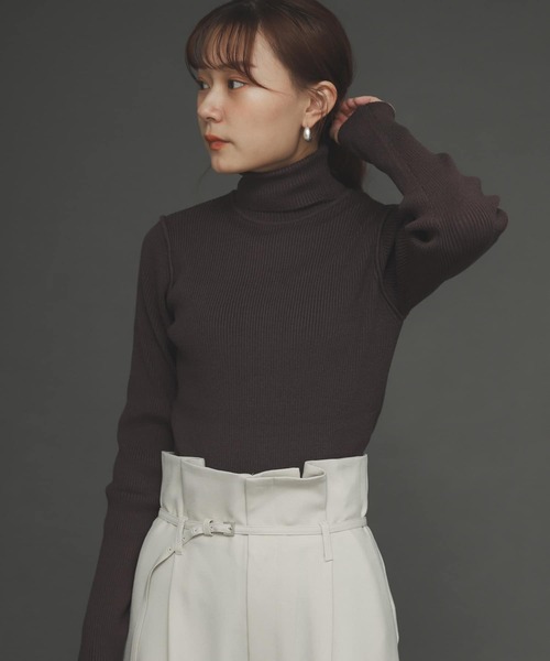 SENSE OF PLACE by URBAN RESEARCH(センスオブプレイスバイアーバンリサーチ)の「ストレッチリブタートルネックセーター(ニット/セーター・レディース・ブラック/ブラウン/ピンク/アイボリー・ONE)」の17枚目の写真