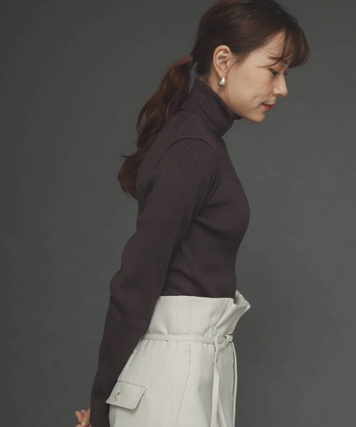 SENSE OF PLACE by URBAN RESEARCH(センスオブプレイスバイアーバンリサーチ)の「ストレッチリブタートルネックセーター(ニット/セーター・レディース・ブラック/ブラウン/ピンク/アイボリー・ONE)」の20枚目の写真