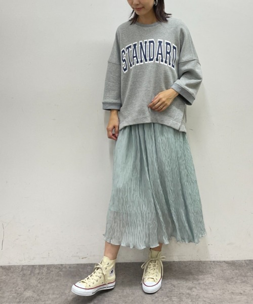 BONbazaar（ボンバザール）の「ランダムプリーツスカート（スカート・レディース・サックスブルー/サーモンピンク・FREE）」の4枚目の写真