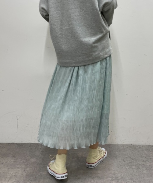 BONbazaar（ボンバザール）の「ランダムプリーツスカート（スカート・レディース・サックスブルー/サーモンピンク・FREE）」の10枚目の写真