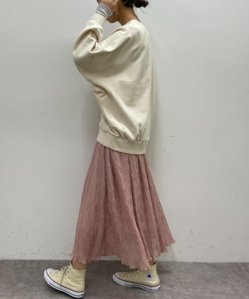 BONbazaar（ボンバザール）の「ランダムプリーツスカート（スカート・レディース・サックスブルー/サーモンピンク・FREE）」の12枚目の写真