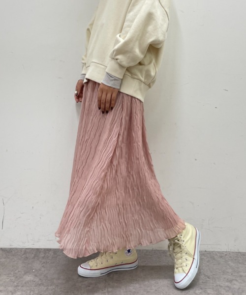 BONbazaar（ボンバザール）の「ランダムプリーツスカート（スカート・レディース・サックスブルー/サーモンピンク・FREE）」の15枚目の写真