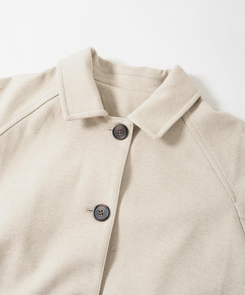 Crisp（クリスプ）の「ロングバルカラーコート（ステンカラーコート・レディース・ダークブラウン/ベージュ・FREE）」の6枚目の写真