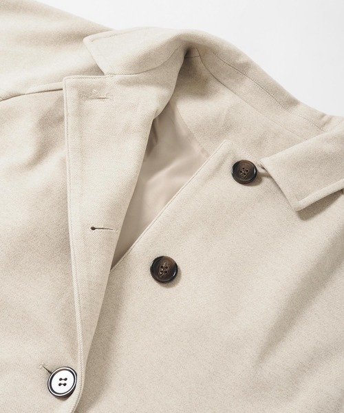 Crisp（クリスプ）の「ロングバルカラーコート（ステンカラーコート・レディース・ダークブラウン/ベージュ・FREE）」の7枚目の写真