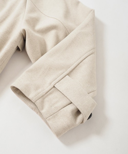 Crisp（クリスプ）の「ロングバルカラーコート（ステンカラーコート・レディース・ダークブラウン/ベージュ・FREE）」の9枚目の写真