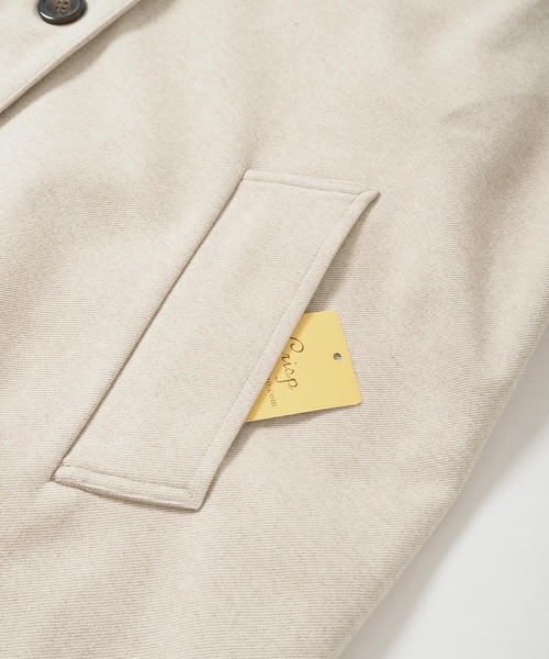 Crisp（クリスプ）の「ロングバルカラーコート（ステンカラーコート・レディース・ダークブラウン/ベージュ・FREE）」の10枚目の写真