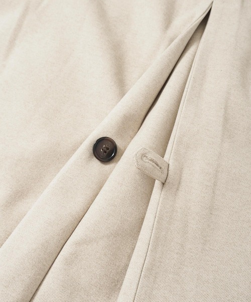 Crisp（クリスプ）の「ロングバルカラーコート（ステンカラーコート・レディース・ダークブラウン/ベージュ・FREE）」の13枚目の写真