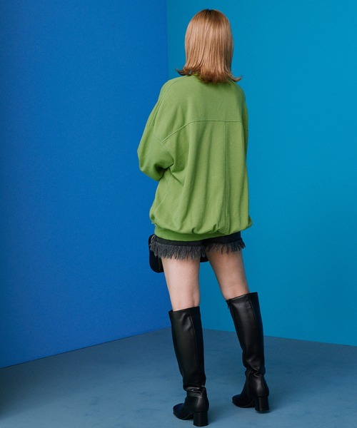 byYOUANCE（バイユアンス）の「アウトリンキングカラースウェット（スウェット・レディース・ブルー/オレンジ/パープル/グリーン/ピンク/グリーン系その他・FREE）」の8枚目の写真