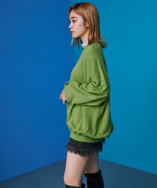 byYOUANCE（バイユアンス）の「アウトリンキングカラースウェット（スウェット・レディース・ブルー/オレンジ/パープル/グリーン/ピンク/グリーン系その他・FREE）」の11枚目の写真