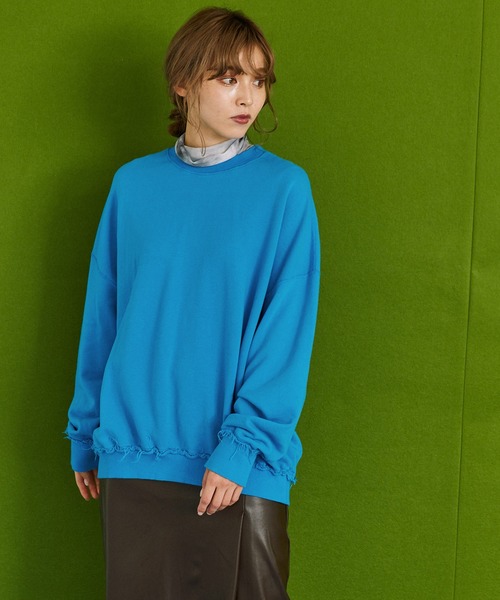 byYOUANCE（バイユアンス）の「アウトリンキングカラースウェット（スウェット・レディース・ブルー/オレンジ/パープル/グリーン/ピンク/グリーン系その他・FREE）」の16枚目の写真