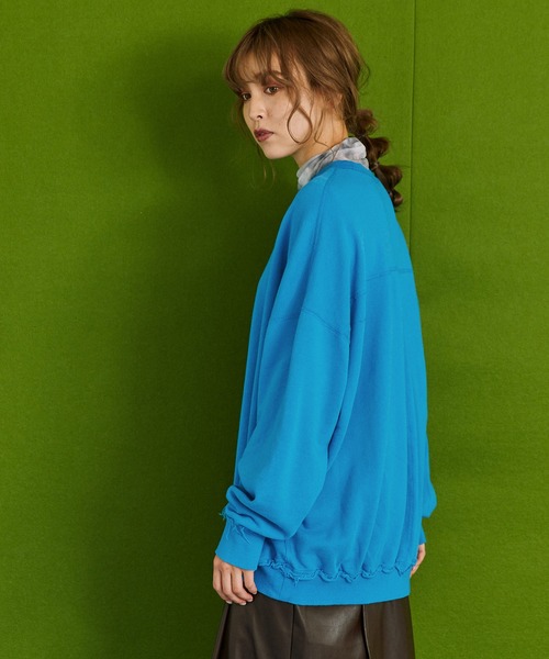 byYOUANCE（バイユアンス）の「アウトリンキングカラースウェット（スウェット・レディース・ブルー/オレンジ/パープル/グリーン/ピンク/グリーン系その他・FREE）」の17枚目の写真