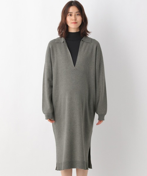 LEPSIM（レプシィム）の「マタニティ／12ゲージ襟付きニットワンピース