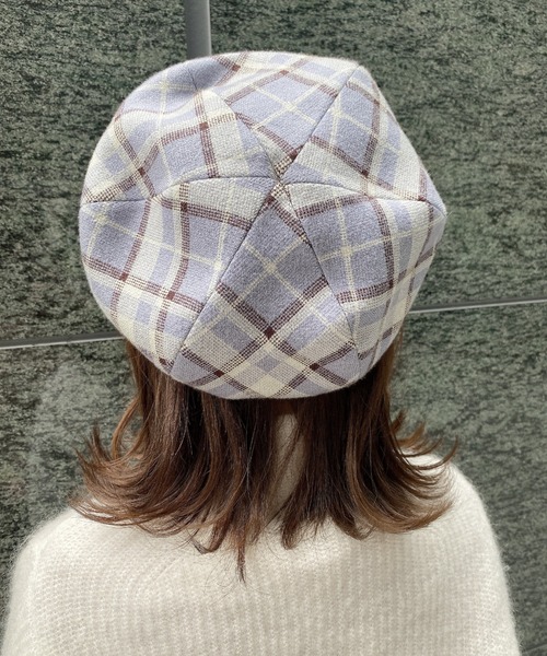 セール】パンセチェックベレー帽（ハンチング/ベレー帽）｜EIMY