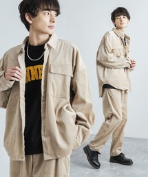 セットアップ コーデュロイCPOシャツビックジャケット＆バルーンシルエットワイドテーパードパンツ