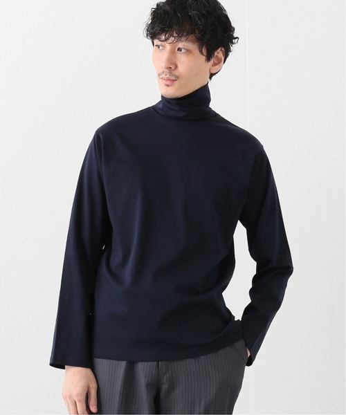 417 EDIFICE（フォーワンセブンエディフィス）の「ライトスムース タートルネックロングスリーブ（Tシャツ/カットソー・メンズ・ホワイト/ブラック/ベージュ/ネイビー・SMALL/MEDIUM/LARGE/X-LARGE）」の4枚目の写真