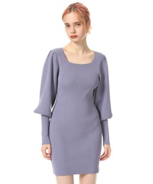 SLY（スライ）の「SQUARE NECK PUFF SLEEVE M/OP スクエアネックパフスリーブミニ ワンピース（ワンピース）」